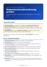 Vorschau: Nebenkosten-Checkliste + Musterbrief